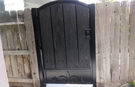 Black Wooden Arched Gate