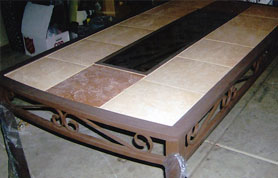 Iron Dining Table with Tile