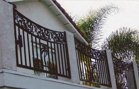 Iron Balcony with Palm Trees