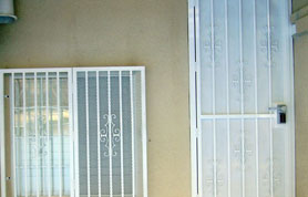 White Window Guard and Security Door