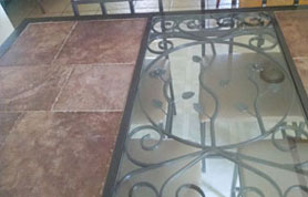 Iron Dining Table with Floral Design